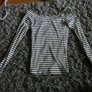 Aeropostale off the shoulder stripped long sleeve